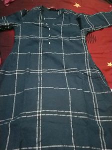 Cotton Kurta With 2side Pocket And High Low Patan