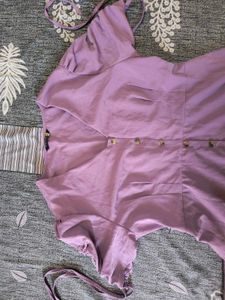 Chic Lavender Button-Front Dress