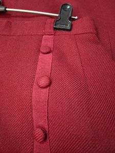 Maroon Pleated Midi Skirt