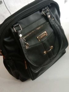 Classic Black Leather Handbag