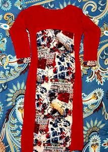Red Printed Panel Kurti – Bold &amp; Beautiful