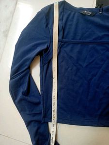 Branded  Square Neck Long Sleeve Top