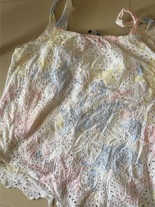 Pure cotton sleeveless top- Chic Eyelet Floral Top