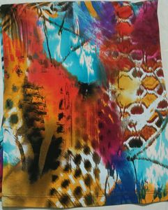 Vibrant Abstract Print V-Neck Top