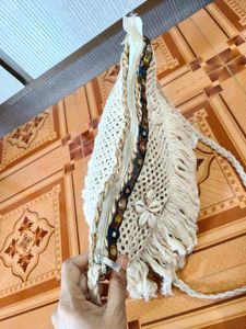 Boho Macrame Fringe Crossbody Bag