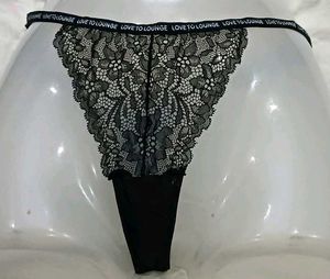 🖤 Love to Lounge Black Lace Thong