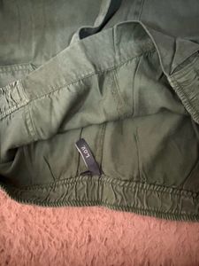 Green Cargo Shorts with Belt