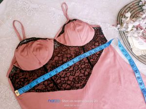 Peach Lace Trim Night Dress &amp; Panty Set