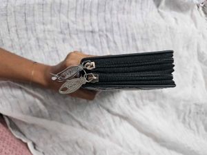 Chic Black Quilted Heart Wallet