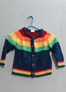 Rainbow Striped Baby Cardigan