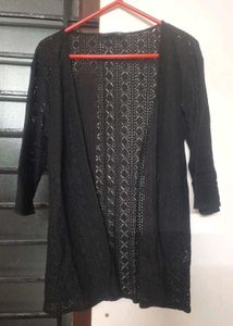 Black Lace knit Shrug y2k