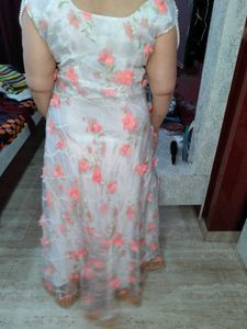 Elegant Floral Applique Ethnic Gown