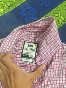 Men's Plaid Short Sleeve Shirt Size L