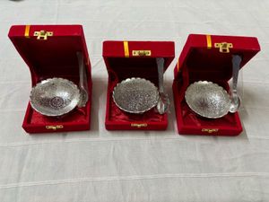 🆕German Silver Bowl Set With Spoon