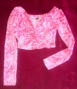 Pink Swirl Long Sleeve Top