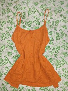 🧡🪩 Y2K vintage Orange Button-Up Cami Top 🪩🧡