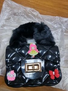 Cute Black Mini Bag with Charms