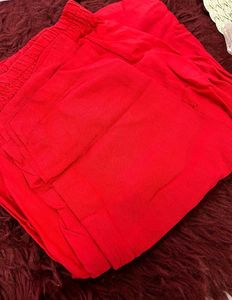 Red Embroidered Kurta Set