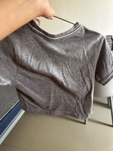 Grey "Make Waves" Crop Top