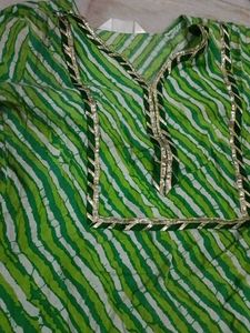 Green jaipuri s triped Kurta