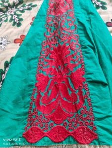 Green Embroidered anarkali kurti