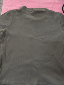 Ribbed Knit Crew Neck T-Shirt