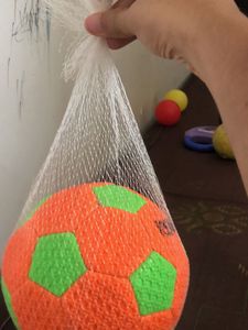Bright Orange & Green Soccer Ball