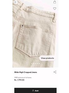 H&amp;M Wide High Cropped Jeans