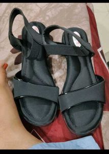 Black Strappy Comfort Sandals