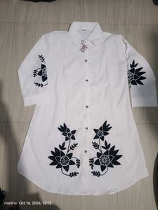 White Embroidered midi Dress