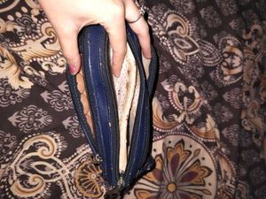 combo Quilted Heart Navy Blue Wallet and brown wal