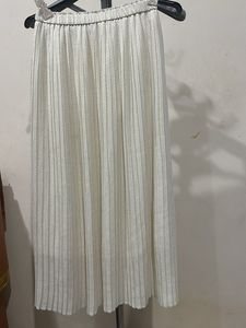 Elegant Pleated White Skirt