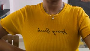 Yellow Lettuce Hem T-Shirt