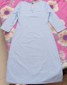 Light Blue Floral Print Kurta
