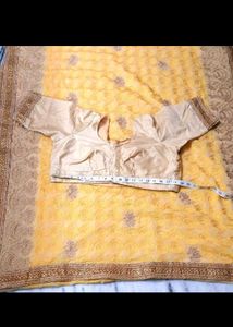 Yellow Embroidered Saree with Blouse
