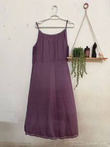 Purple Spaghetti Strap Midi Dress