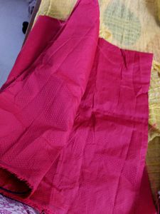 Red Blouse piece Unstitched