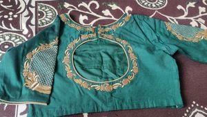 Green Embroidered Ethnic Blouse