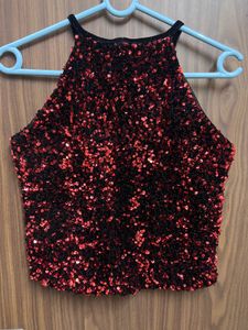 Sparkling Sequin Halter Neck Top