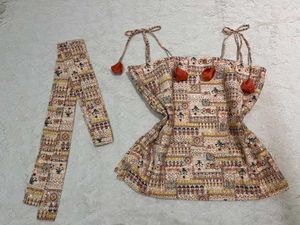Desi Ethnic cotton corset top with Scarf