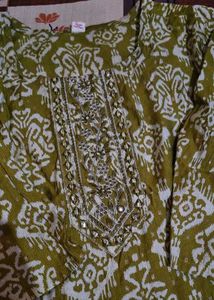 Olive Green Printed Kurta Set..✿🌸