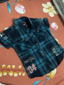 Kids Plaid Shirt and Cargo Shorts Set