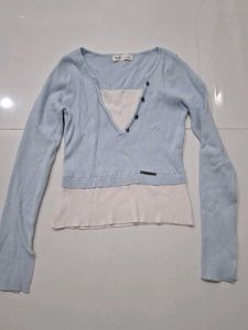 Sheer Lace &amp; Blue Cardigan Set