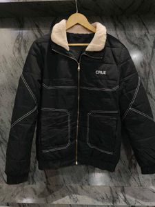 CRUE Black Quilted Jacket with Sherpa Collar