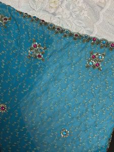 Elegant Teal Ethnic Saree
