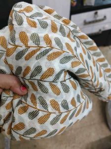 White Kurta with Yellow Floral Print
