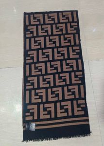 Fendi Authentic Brown and Black Logo Scarf