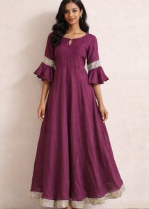 Elegant Purple Ethnic Gown