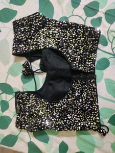 Black Sequin Blouse
