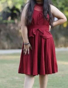 Burgundy  Fit & Flare Dress